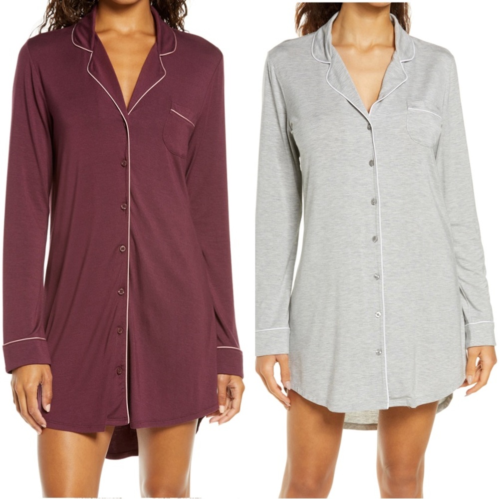 Nordstrom Lingerie Moonlight Pajamas Dream Sleep Shirt LOT BUNDLE - Large Fig